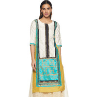 W For Woman Women's Straight Kurta (17Au17340-65629_New Lemon Curry_12)