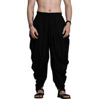 Manyavar Patiala For Men, Ethnic Patiala Pyjama For Men, Blended Viscose Solid Pyjama (Black, 3Xl)