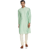Manyavar Men's Kurta (Sdes438-317-Xxl_Blue_Xx-Large), 2Xl