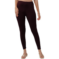 Lyra Women Solid Premium Cotton Ankle Length Leggings | Mid-Waist | Fashionwear