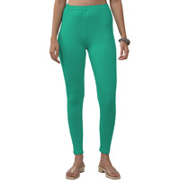 Lyra Women Solid Premium Cotton Ankle Length Leggings | Mid-Waist | Fashionwear