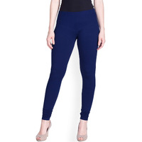 Lyra Women Solid Premium Cotton Ankle Length Leggings | Mid-Waist | Fashionwear Royal Blue
