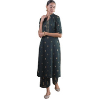 Libas Womens Printed Rayon A-Line Kurta With Palazzos