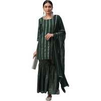 Libas Women's Polyester Kurta Set (6867_Green