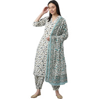 Libas Women's Cotton Kurta Sets (6919_White