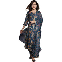 Libas Women's Silk Blend Kurta Set (20257O_Blue_S)