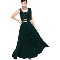 Libas Women's Poly Georgette Lehenga Set (20226O_Green_2Xl)