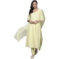 Libas Women's Poly Georgette Kurta Sets (33373O_Yellow