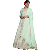 Libas Women's Silk Blend Kurta Set (33532O_Sea Green_S)