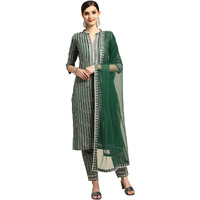 Libas Women's Cotton Blend Salwar Suit Set (Gs750_Green_S)