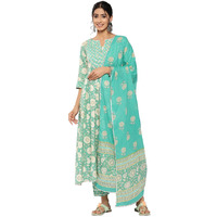 Libas Women's Pure Cotton Kurta Sets (34234_Green_S)