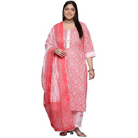 Libas Extra Love Women's Cotton Kurta Set (15231_Peach_3Xl)