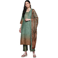 Libas Women's Silk Blend Kurta Sets (38021O_Green