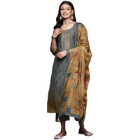 Libas Women's Silk Blend Kurta Sets (38023O_Grey
