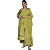 Libas Women's Silk Blend Kurta Set (38051O_Green_Xs)
