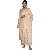Libas Women's Silk Blend Kurta Set (38107O_Beige_Xs)