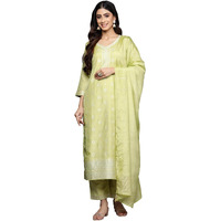 Libas Women's Silk Blend Kurta Set (38109O_Green