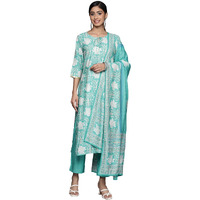 Libas Women's Silk Blend Kurta Set (34423_Blue_Xs)