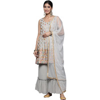 Libas Women's Georgette Kurta Set (34465_Grey