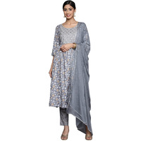 Libas Women's Rayon Kurta Sets (34494_Grey_Xl)