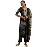 Libas Women's Silk Blend Kurta Sets (34628_Green