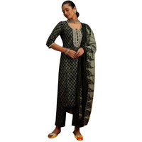 Libas Women's Silk Blend Kurta Sets (34628_Green
