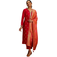 Libas Women's Silk Blend Kurta Sets (48063_Hot Pink