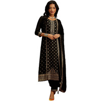 Libas Women's Silk Blend Kurta Sets (48030_Black