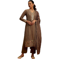 Libas Women's Silk Kurta Sets (48068_Brown