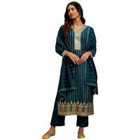 Libas Women's Silk Kurta Sets (48067_Teal