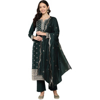Libas Women's Silk Kurta Sets (48079_Green