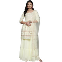 Libas Women's Georgette Kurta Sets (34810_Lemon