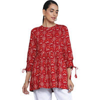 Libas Women's Viscose Rayon Printed Aline Kurtis (26599_Maroon_Xxl)