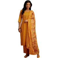 Libas Women's Silk Blend Kurta Set (34900_Yellow_Xs)