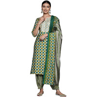 Libas Women's Silk Blend Kurta Sets (34906_Green