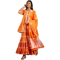 Libas Women's Cotton Kurta Set (35233_Orange