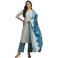 Libas Women's Silk Blend Kurta Set (35300_Beige