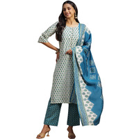Libas Women's Silk Blend Kurta Set (35300_Beige