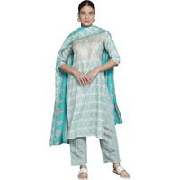 Libas Women's Silk Blend Kurta Set (35316_Beige_L)