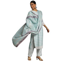 Libas Women's Cotton Blend Kurta Set (35366_Blue