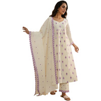 Libas Women's Cotton Kurta Sets (35229_Off White_Xxl)