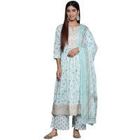 Libas Women's Cotton Kurta Set (35285_Blue