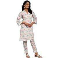 Libas Women's Cotton Kurta Set (35586_Cream
