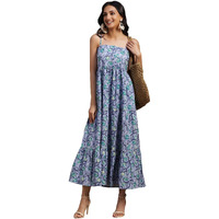 Libas Women's Cotton Fit And Flare Maxi Dress (26920_Grey