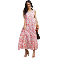 Libas Women's Cotton A-Line Maxi Dress (26911_White