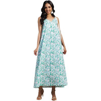Libas Women's Cotton A-Line Maxi Dress (26913_White