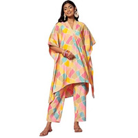 Libas Women's Silk Blend Co-Ords (35506_Multicolor)