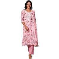 Libas Women's Linen Kurta Set (27257_Pink