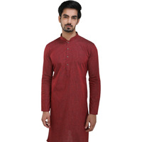 Manyavar Men's Maroon Printed Kurta (L)