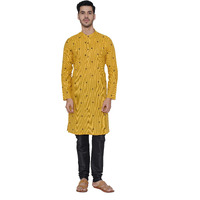 Manyavar Casual Striped Kurta For Men - (Yellow, 3X-Large)
